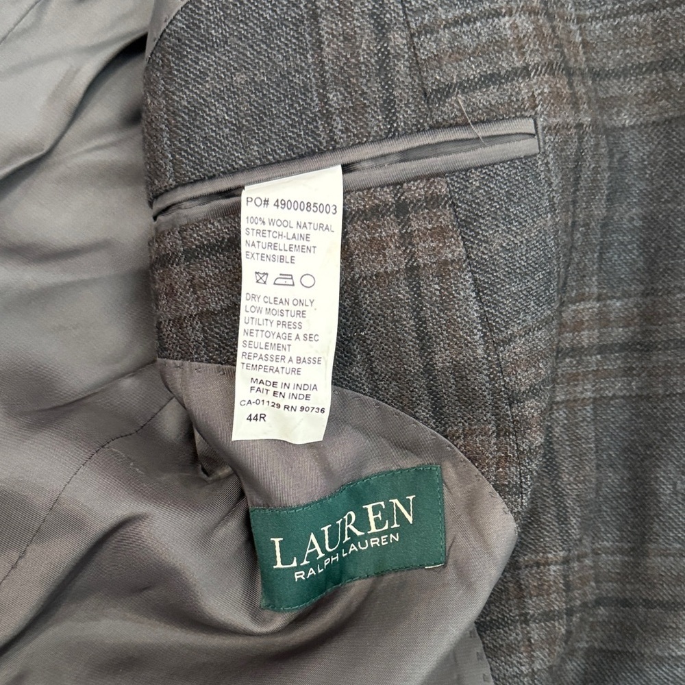 Ralph Lauren Charcoal Checkered Blazer - Picture 2 of 2